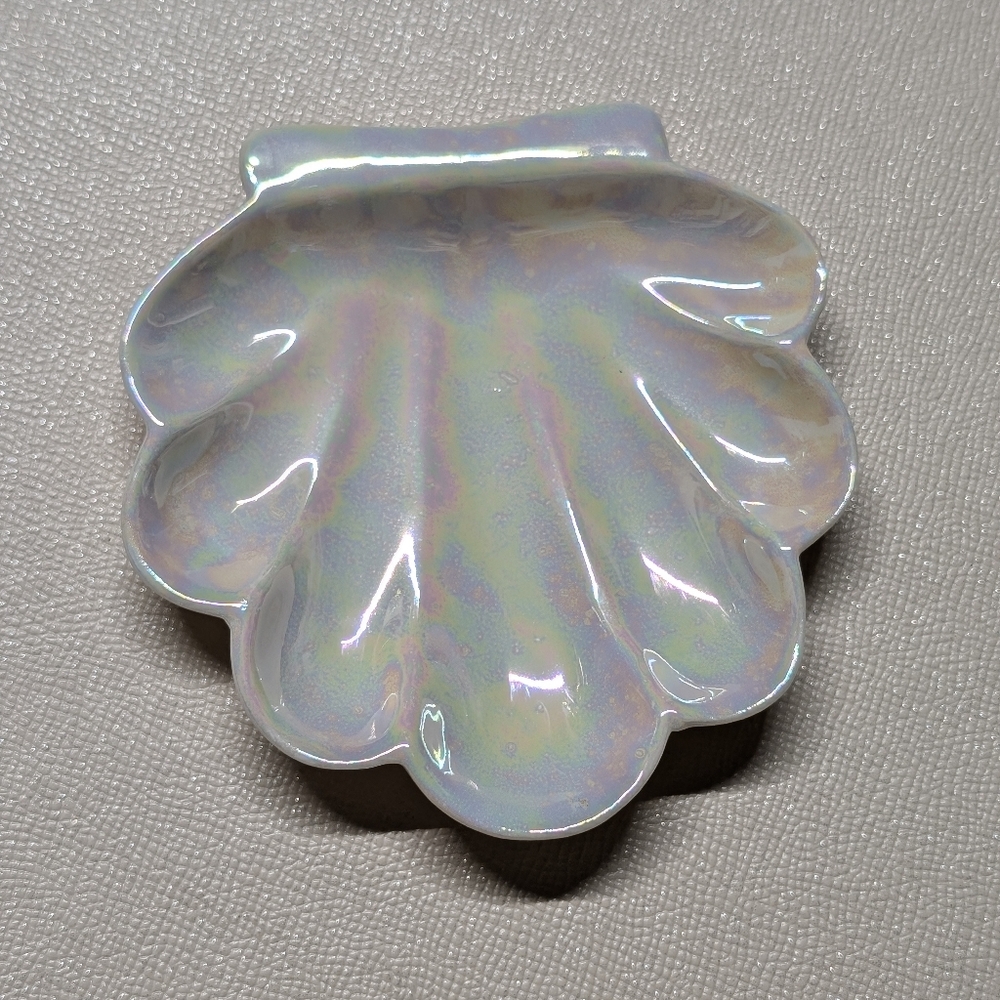 Rainbow ab pearl clam shell sea jewelry trinket plate